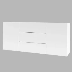 Credenza sospesa 140x63h cm moderna  bianca Fusion