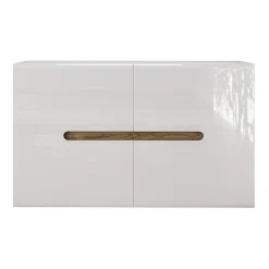 Credenza 120x78cm 2 ante moderna bianco lucido Biancastagno