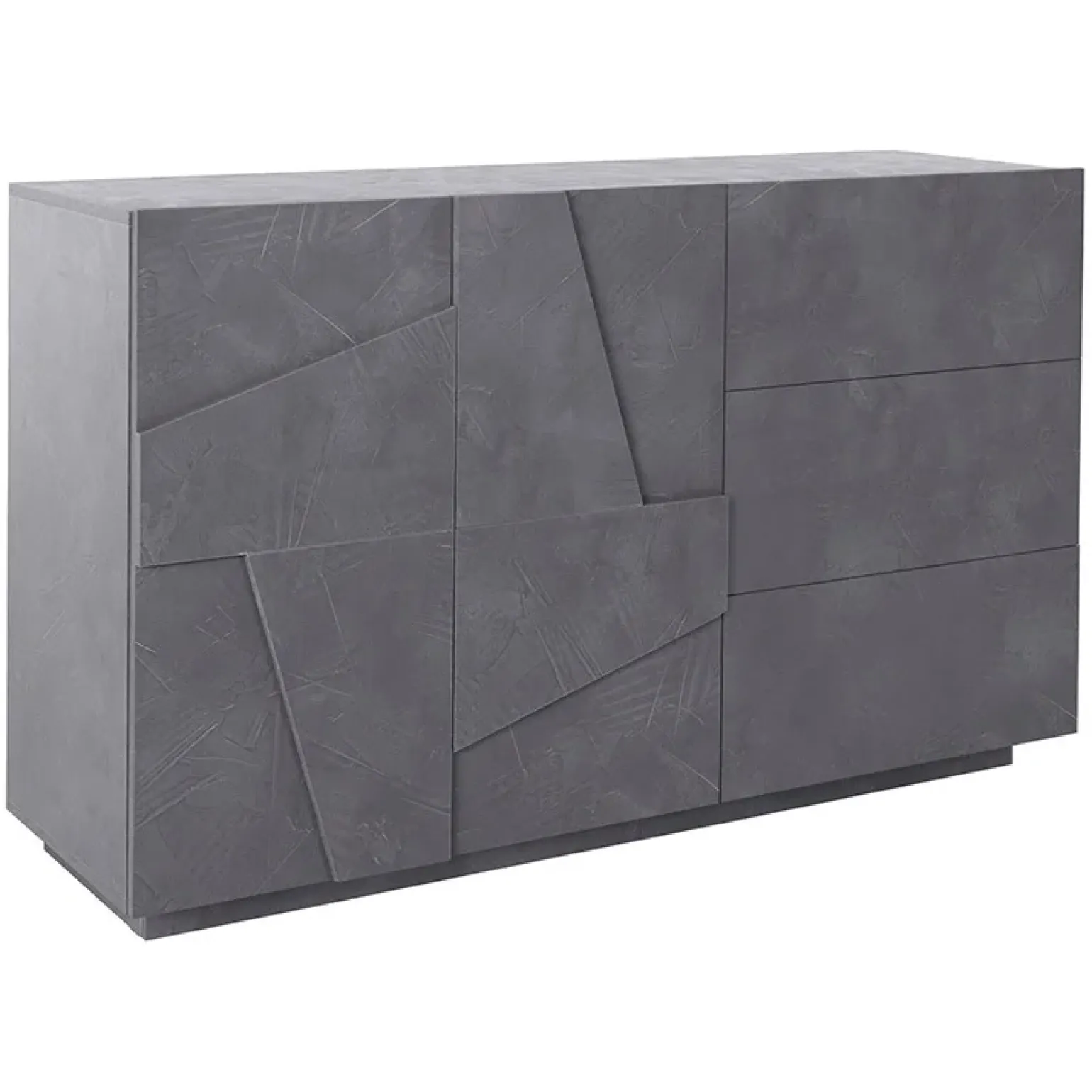 Credenza 143x86h cm 2 ante 3 cassetti moderna ossido Zenzero Gihome®