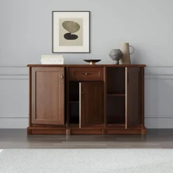 Credenza 153x90h cm 3 ante 1 cassetto arte povera noce Toscana