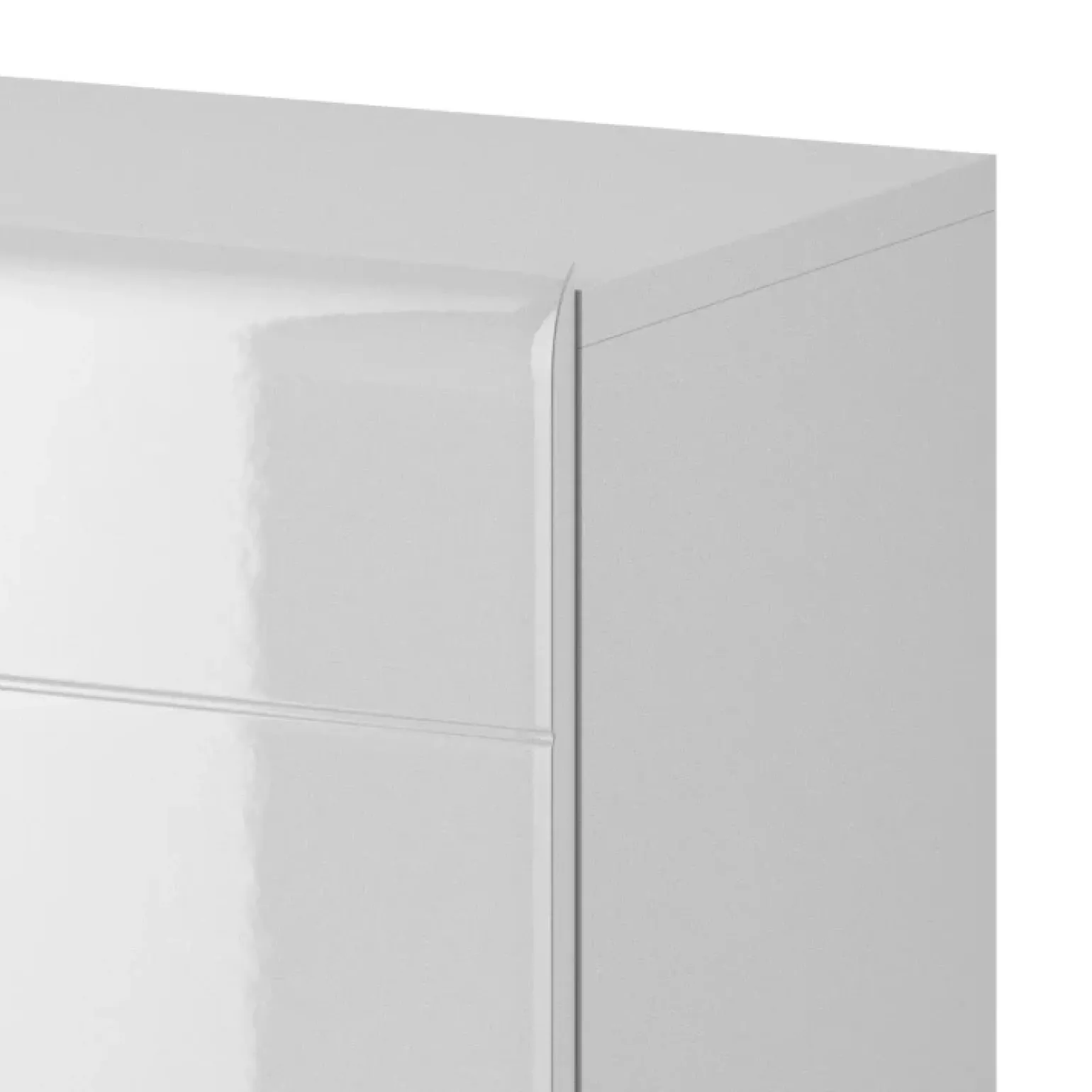 Credenza 159x83h cm 3 ante 1 cassetto bianco lucido rovere Tahiti