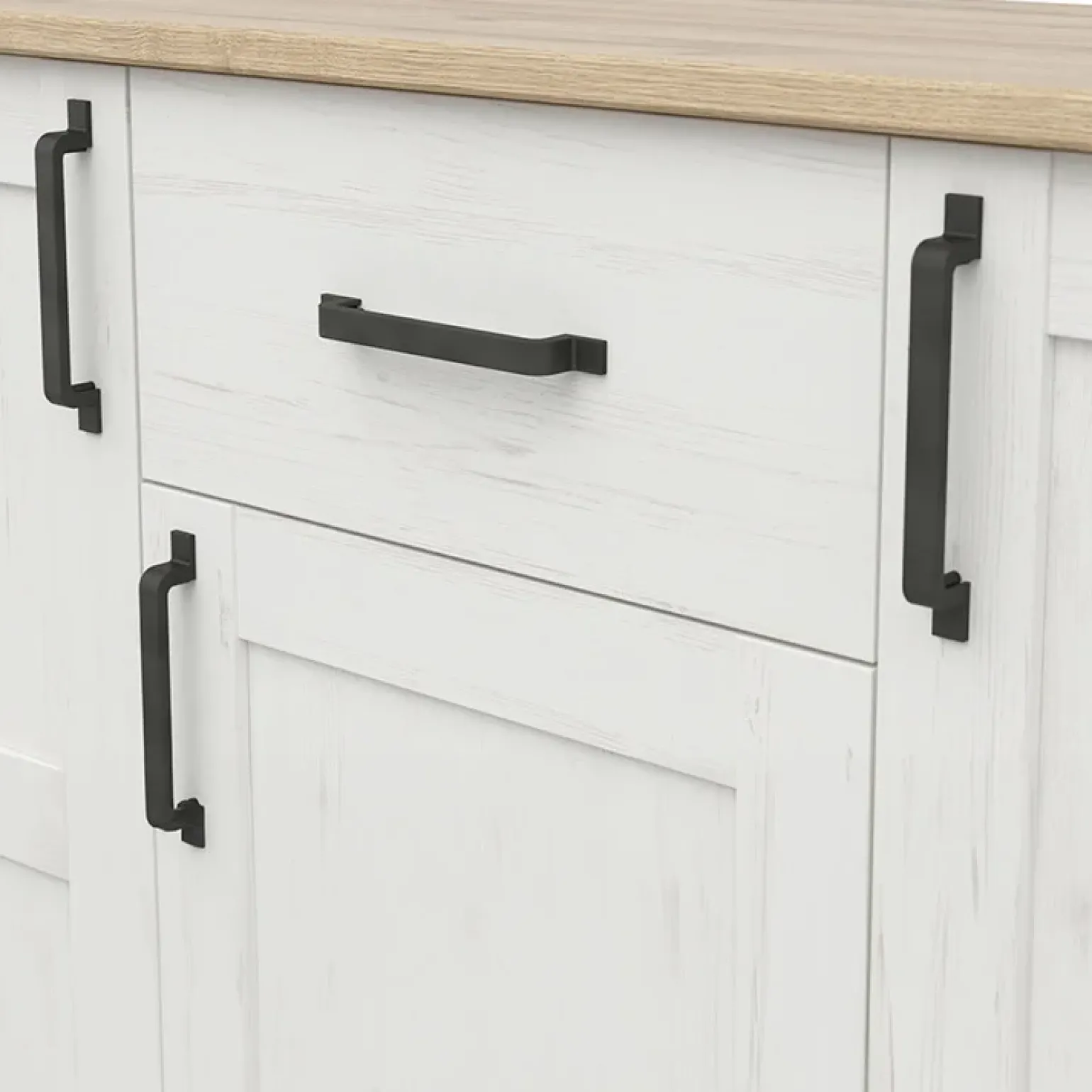 Credenza 148x99h cm 3 ante 1 cassetto scandinava bianco frassinato rovere Lars