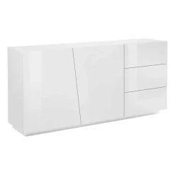 Credenza 180x86h cm 2 ante 3 cassetti bianco lucido Candia Gihome®