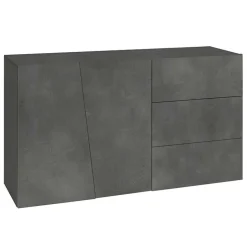 Credenza 140x86h cm 2 ante 3 cassetti grigio ossido Candia 140 Gihome®
