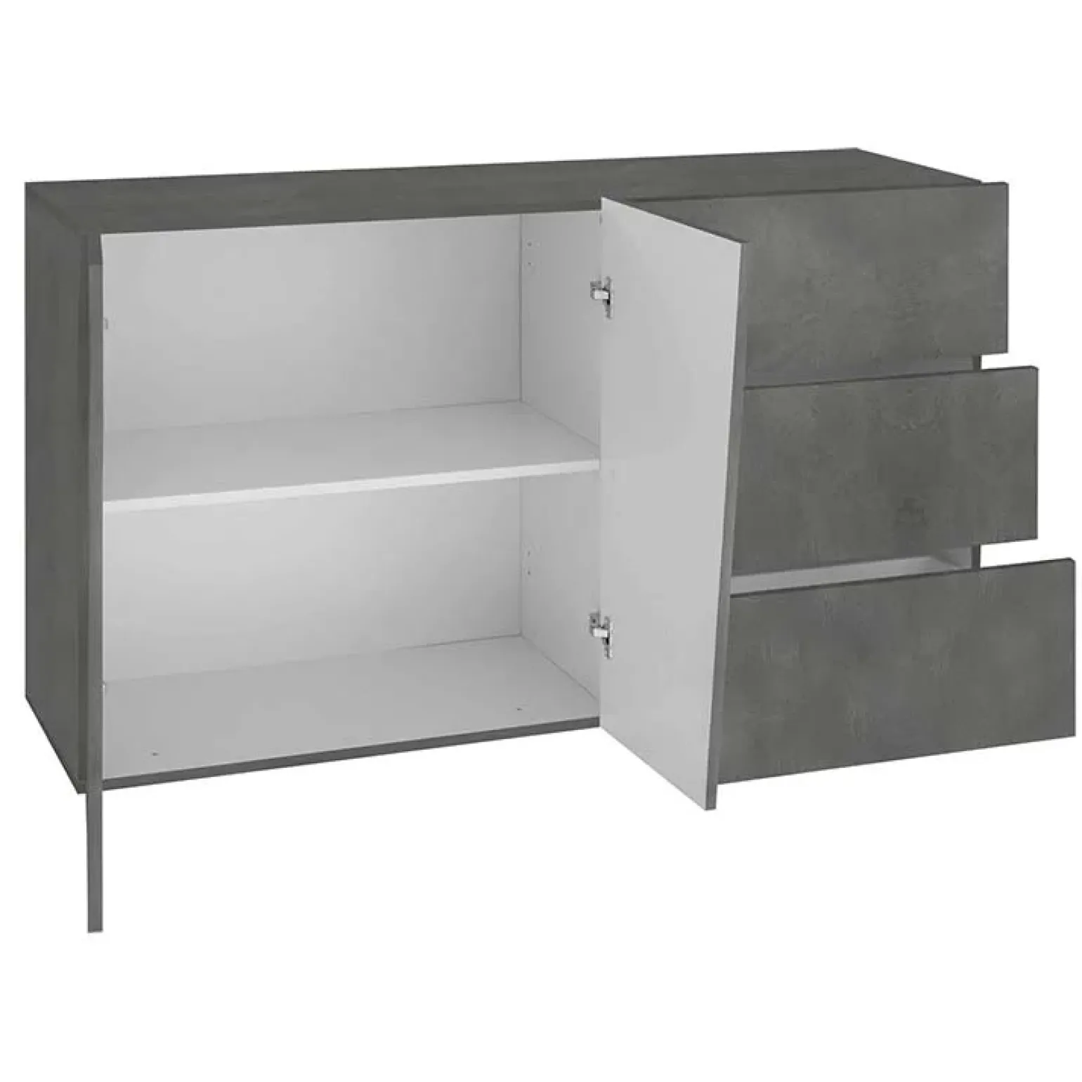 Credenza 140x86h cm 2 ante 3 cassetti grigio ossido Candia 140 Gihome®