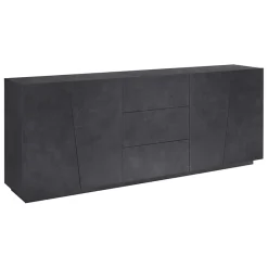 Credenza 220x86h cm 4 ante 3 cassetti moderna ossido Candia Gihome®