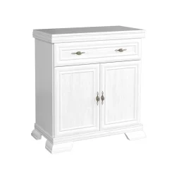 Credenza 88x97h cm 2 ante 1 cassetto shabby bianco frassinato Kelly