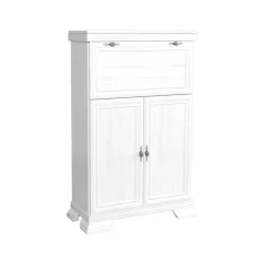 Credenza 88x136h cm 2 ante 1 ribalta shabby bianco frassinato Kelly