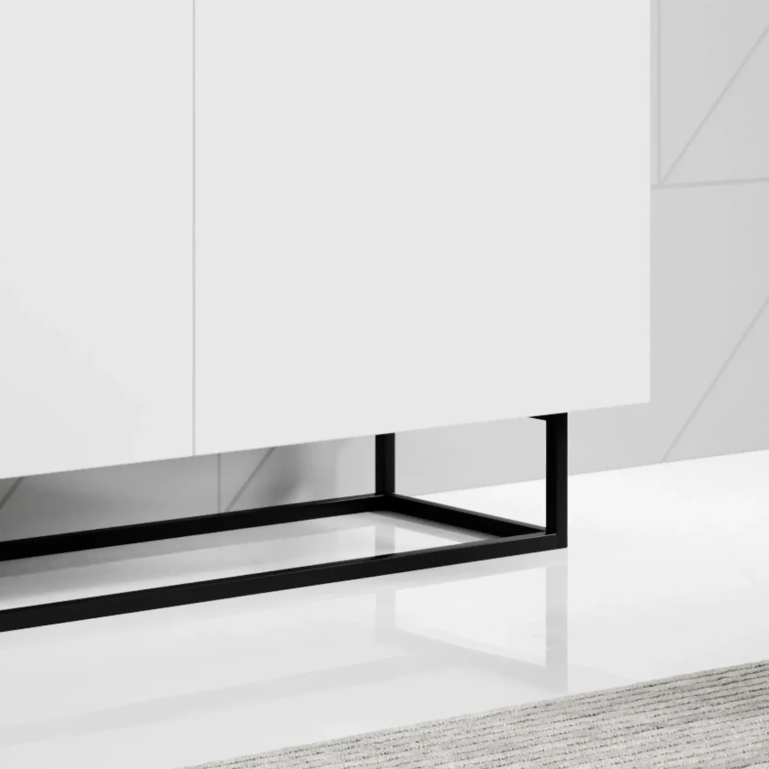 Credenza 120x80h cm 2 ante 1 vano moderna bianco nero Erice Gihome®
