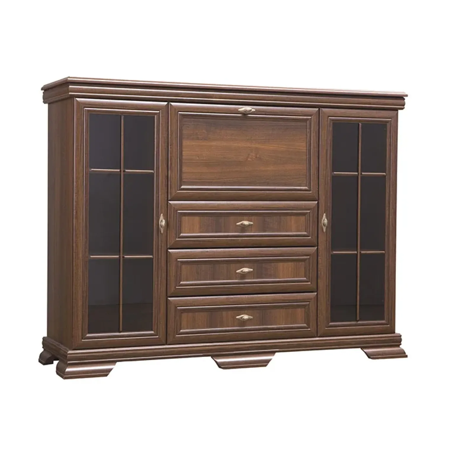 Credenza 158x117h cm 2 ante con vetrina 3 cassetti arte povera quercia Kelly
