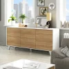 Credenza 154x75h cm 3 ante moderna bianco lucido rovere Erica Gihome®