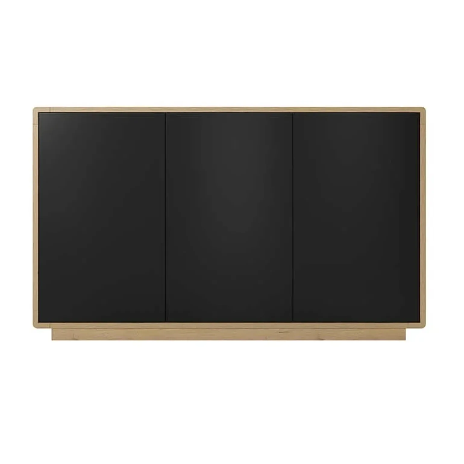 Credenza 160x75h cm 3 ante moderna nero opaco rovere Esmond