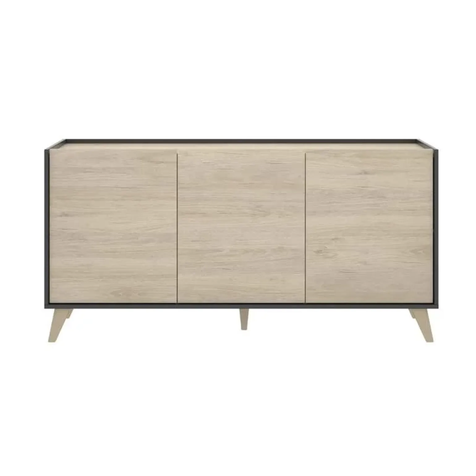 Credenza 155x75h cm 3 ante moderna ante rovere grafite Elmer