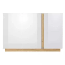 Credenza 138x91h cm 3 ante moderna soggiorno bianco rovere Noa Gihome®