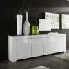 Credenza 210x82h cm 4 ante moderna bianco lucido Essential
