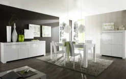 Credenza 210x82h cm 4 ante moderna bianco lucido Essential