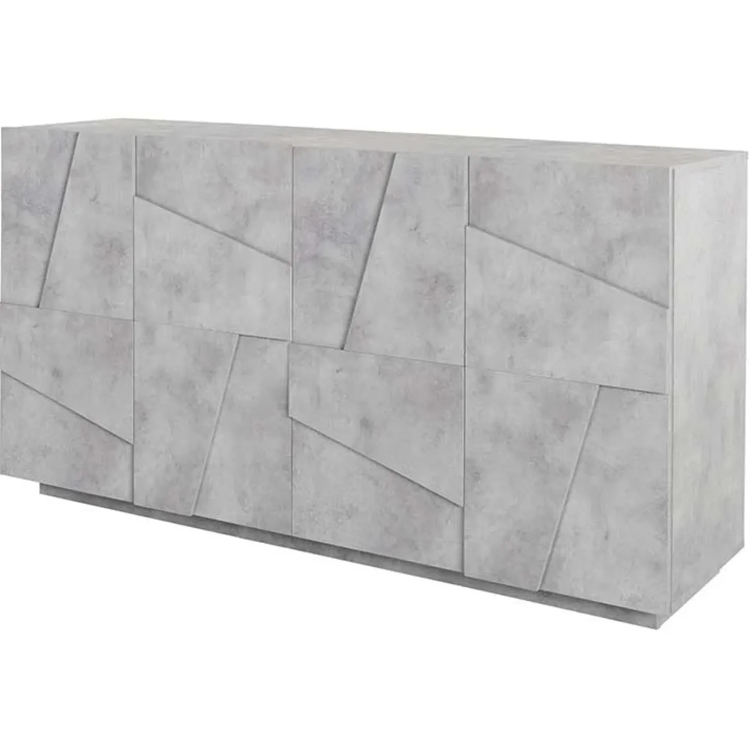 Credenza 143x86h cm 4 ante moderna cemento Zenzero Gihome®