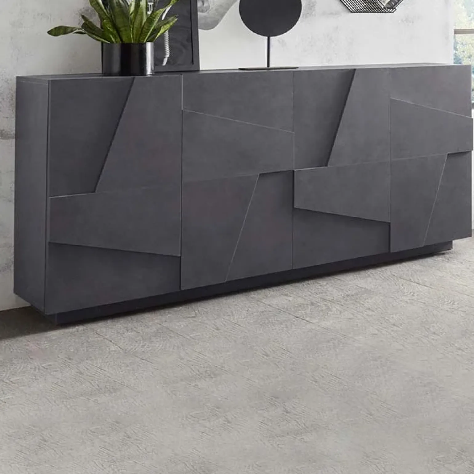 Credenza 162x86h cm 4 ante moderna ossido Zenzero Gihome®