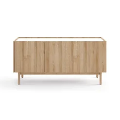 Credenza 144x68h cm 3 ante moderna rovere chiaro bianco Tanzania
