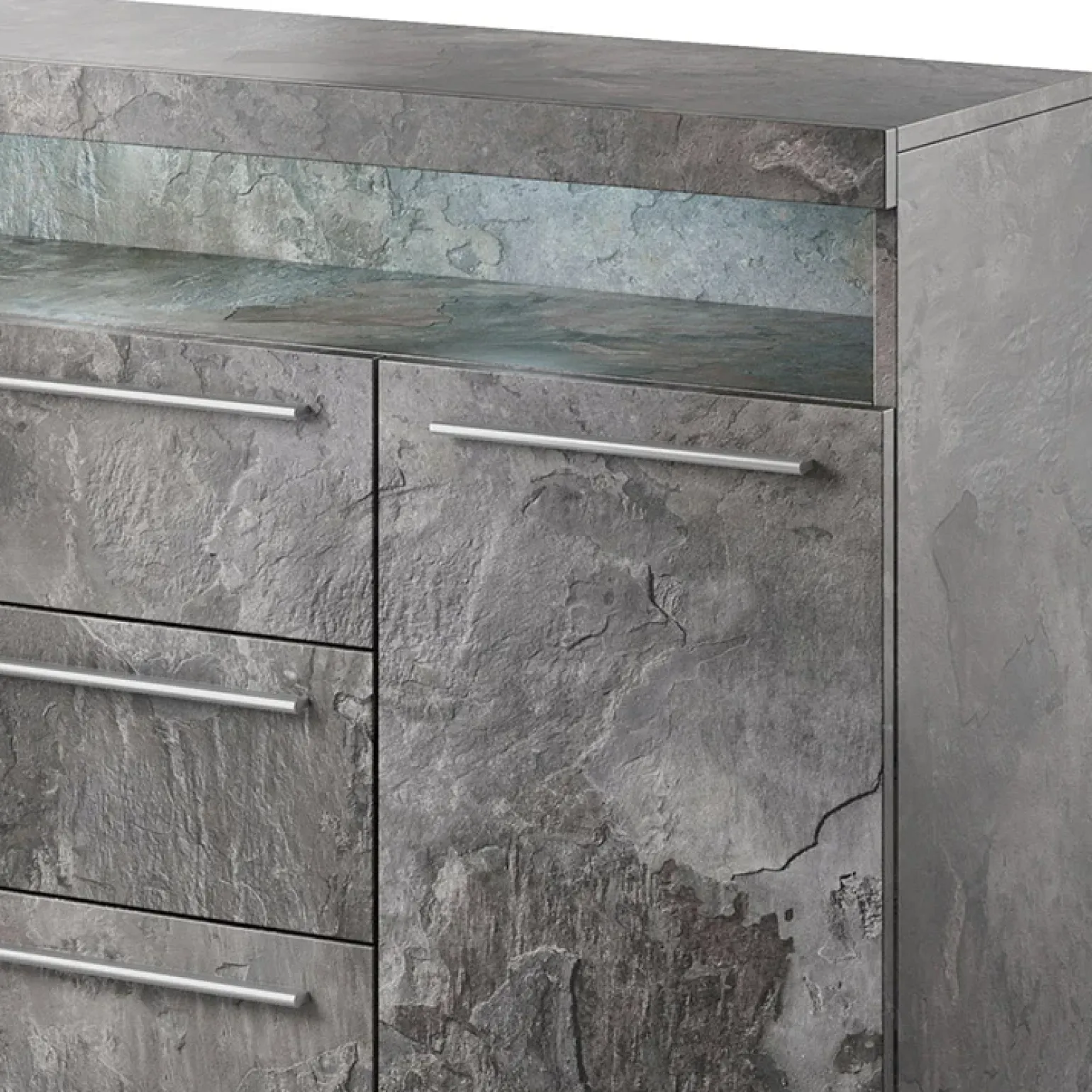 Credenza 132x92h cm 3 cassetti 2 ante soggiorno ossido Frisk