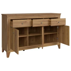 Credenza 156x98h cm 3 cassetti 3 ante rovere scuro Lucca