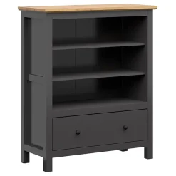 Credenza 101x121h cm 1 cassetto nero grafite rovere chiaro Holga
