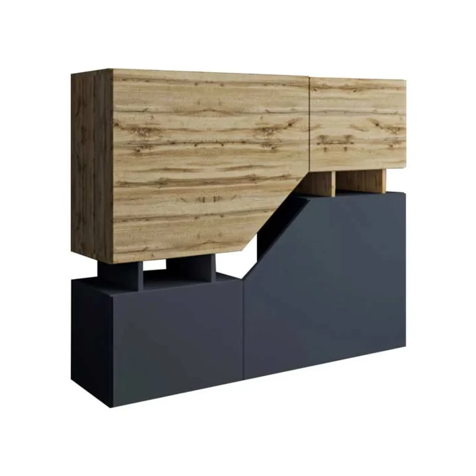 Credenza 120x100h cm moderna design rovere antracite Modesta