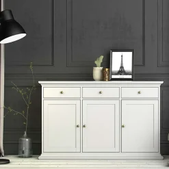 Credenza 143x92h cm shabby bianco opaco Avignon Gihome®