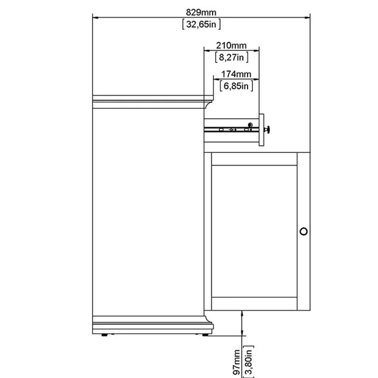 Credenza 143x92h cm shabby bianco opaco Avignon Gihome®