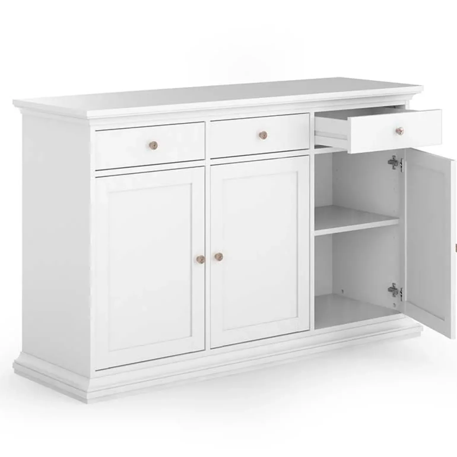 Credenza 143x92h cm shabby bianco opaco Avignon Gihome®
