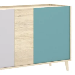 Credenza 180x75h cm soggiorno rovere grigio bianco petrolio Dominic