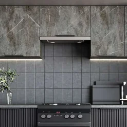 Cucina 240cm completa componibile moderna marmo nero grigio Yangon