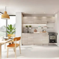 Cucina 240cm completa moderna lineare rovere sonoma Dalia