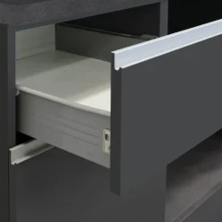 Cucina 255cm componibile lineare moderna antracite grigio pietra Gourmet Elegance