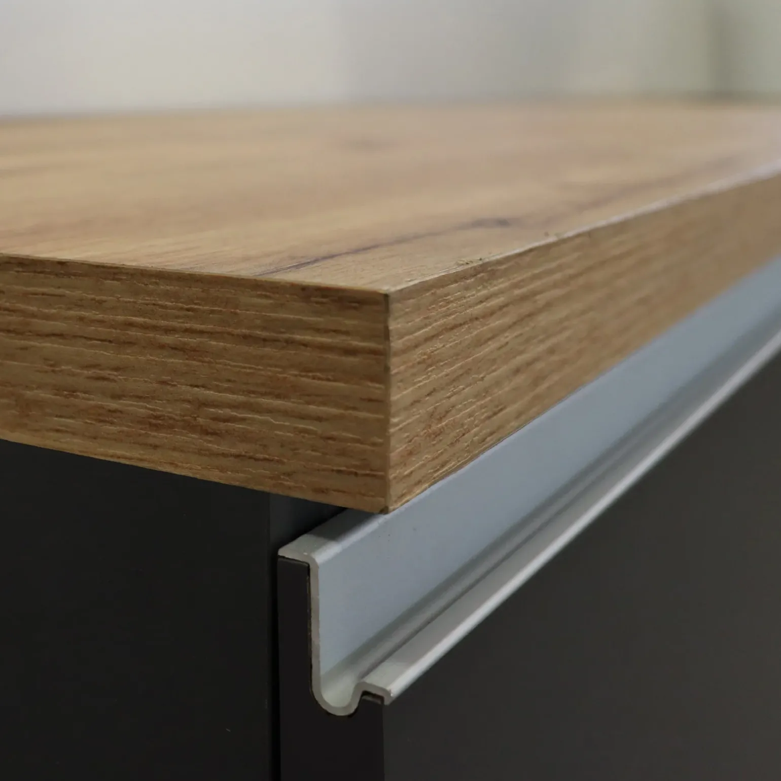 Cucina 255cm componibile lineare moderna antracite rovere Gourmet Pure