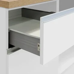 Cucina 255cm componibile lineare moderna bianco rovere Gourmet Prestige
