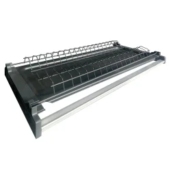 Cucina 255cm componibile lineare moderna bianco grigio pietra Gourmet Elegance