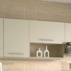Cucina 260cm moderna componibile lineare rovere beige Natural