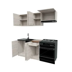 Cucina 180cm moderna lineare componibile rovere sonoma Dalia
