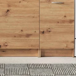 Cucina 240cm moderna lineare componibile quercia Dalia