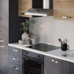 Cucina 285cm reversibile moderna lineare rovere antracite GourmetSpace