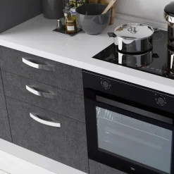 Cucina 285cm reversibile moderna lineare rovere antracite GourmetSpace