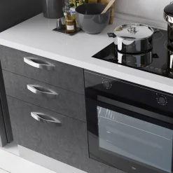 Cucina 240cm reversibile moderna lineare rovere antracite Culinary