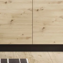 Cucina moderna componibile lineare 240cm quercia nero Terry 1
