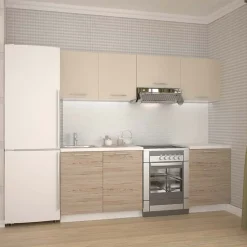 Cucina moderna standard 220cm rovere beige Noemi