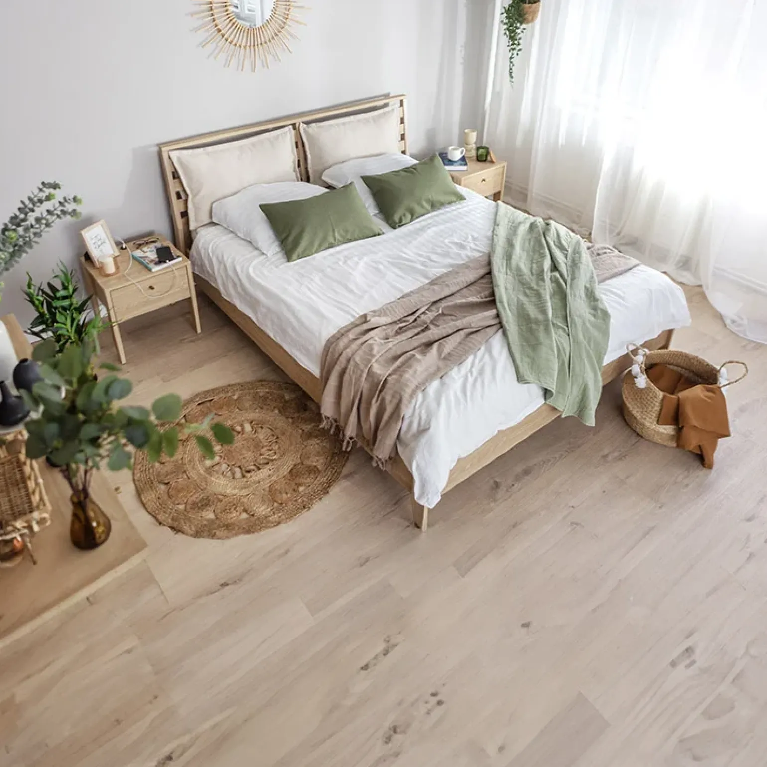 Cuscino decorativo per letto matrimoniale contenitore 180x200cm rovere Noor