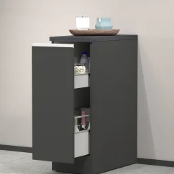 Dispensa cucina bassa 30x85h cm scorrevole antracite grigio pietra Gourmet