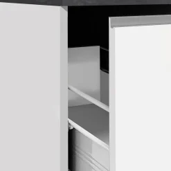 Dispensa cucina bassa 30x85h cm scorrevole bianco grigio pietra Gourmet