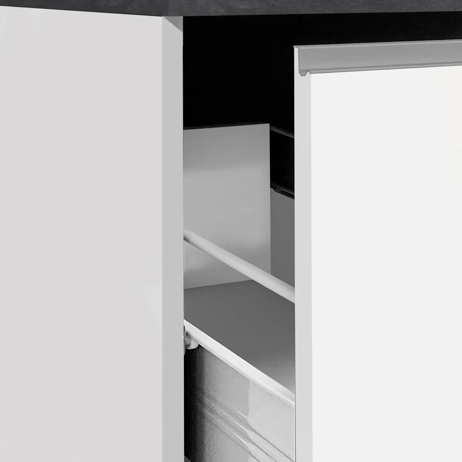 Dispensa cucina bassa 30x85h cm scorrevole bianco grigio pietra Gourmet