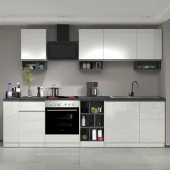 Dispensa cucina bassa 30x85h cm scorrevole bianco grigio pietra Gourmet